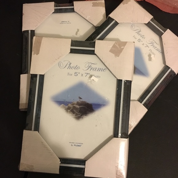 Other - Black / blue 5x7 frames 3 pc set